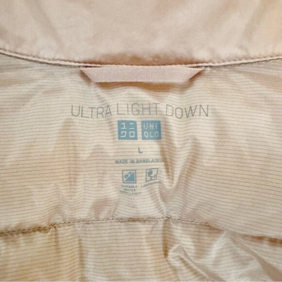Uniqlo Women's Blush Pink Ultra Light Down Puffer Jacket Packable Size Large - Picture 7 of 8